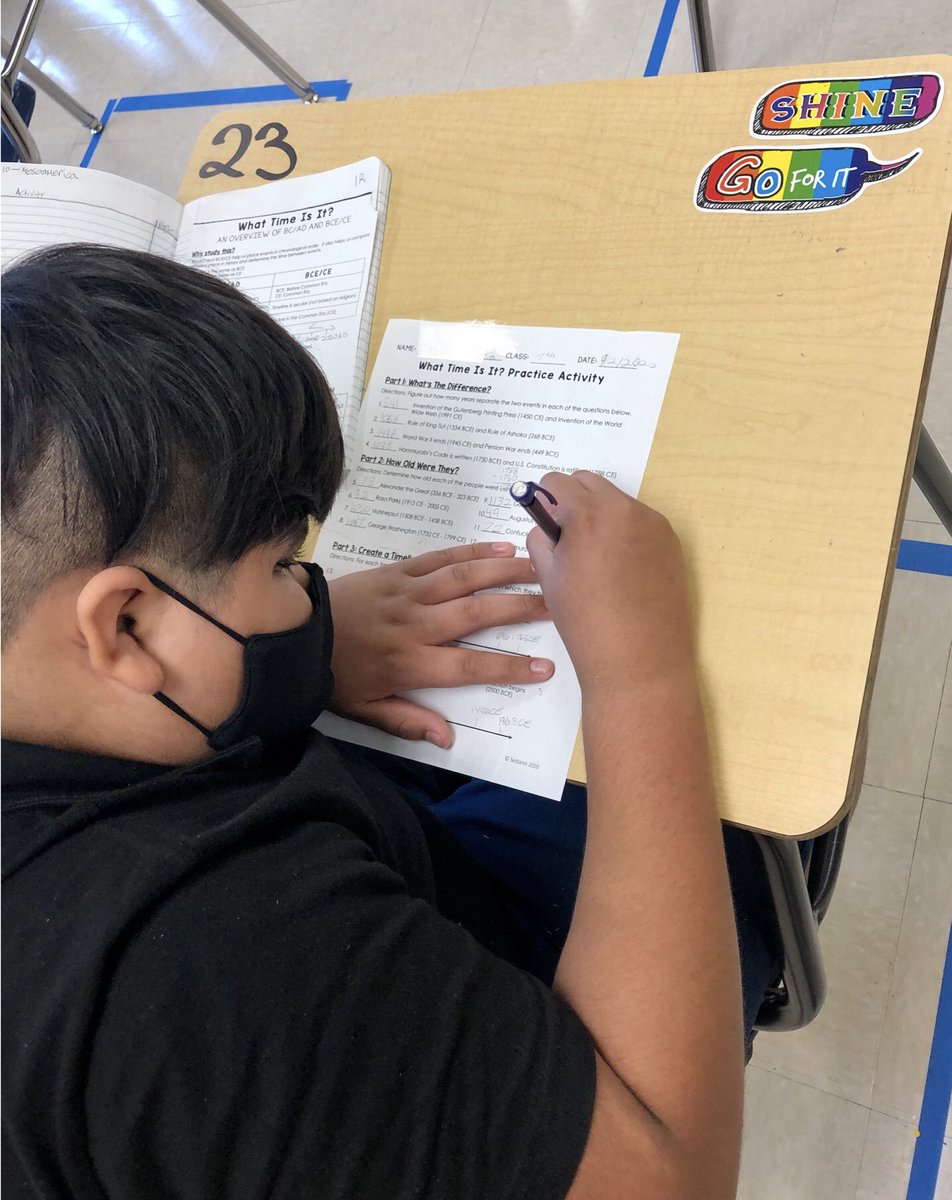 PreeceOfHistory's tweet photo. “Who would’ve thought we’d be doing math in history!” -Student in picture 3. HUGE thanks to Mr and Mrs Social Studies on @TpT_Official for this awesome timeline activity! @HorizonAcadFL @theREALDonMaier We have some awesome 6th graders! https://t.co/MUlXlYUZfB