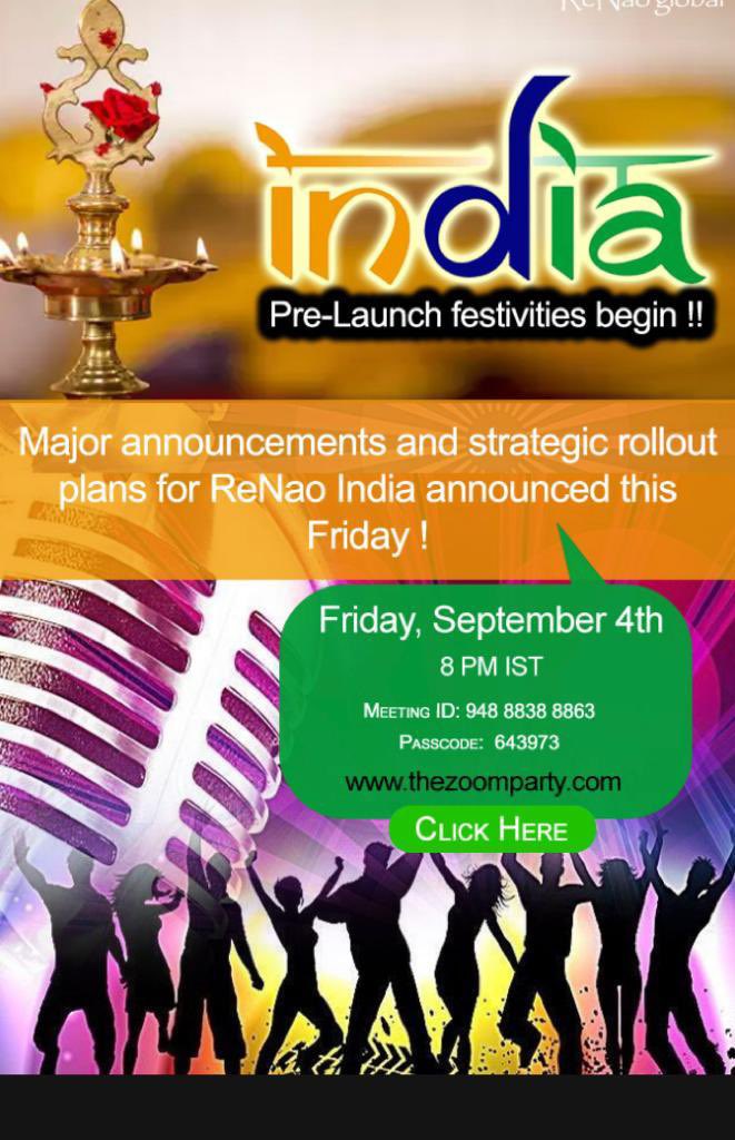 RenaoGlobal's tweet photo. Prelaunch festivities begin #NETWORKMARKETING #opportunities #DreamBig #india https://t.co/DupoNaeI1S