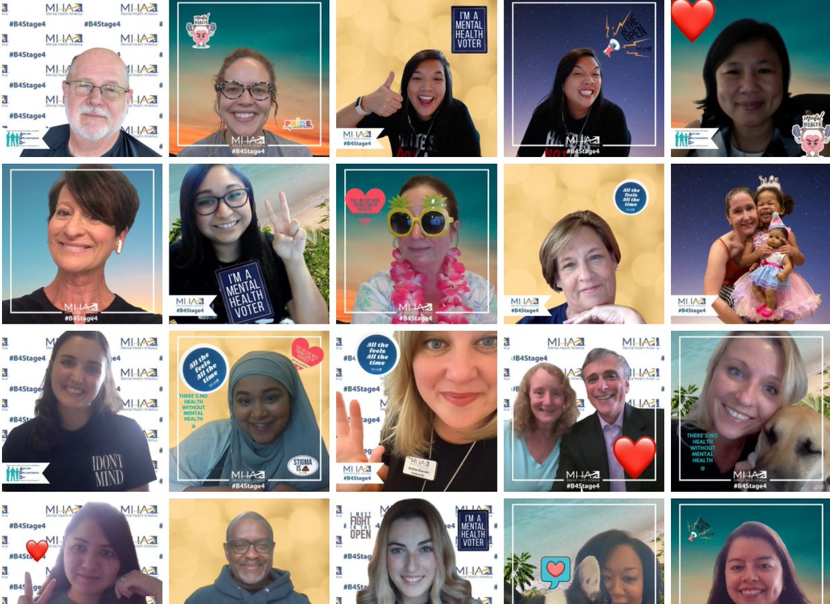 MentalHealthAm's tweet photo. Pre-Con attendees! If you haven't taken your photo at our virtual photobooth, you can still do so here: [https://t.co/XEWYRsvmma]. 

Check out our MHA family here: [https://t.co/gM8h0kHZDl] #MHAPreCon20 💚 https://t.co/vS8BP508aT
