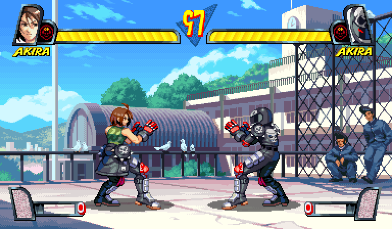 Taiyo High Rooftops

Initally I just did a sprite of Akira to match the look of Streetfighter 3. Then things got a bit out of hand. #RivalSchools #StreetFighter #StreetFighterV
