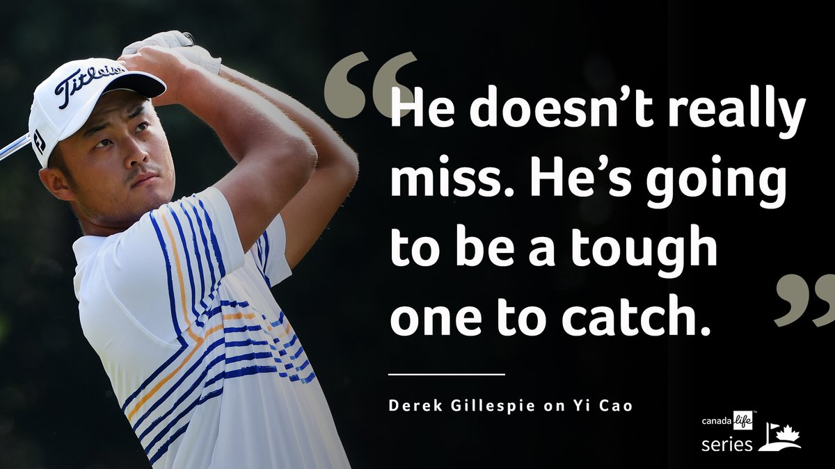 Earning the respect of his peers 👊

With a win already and a 7-under 64 at <a href="/TPC_Toronto/">TPC Toronto at Osprey Valley</a>  today, Yi Cao is the man to beat at the #CanadaLifeSeries.