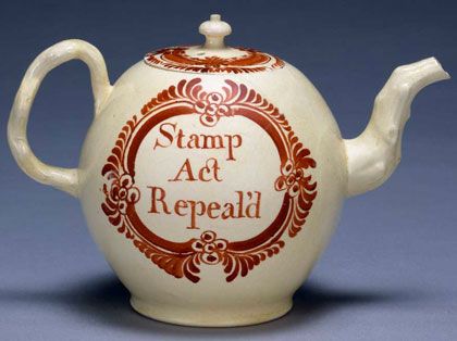 Having badly misjudged the Zeitgeist and under criticism from Parliamentary opponents, Grenville stepped down as Prime Minister & the Stamp Act was repealed, as commemorated in this 2016 stamp  @APS_stamps & this  @peabodyessex teapot. Grenville died on 13 November 1770, aged 58./5