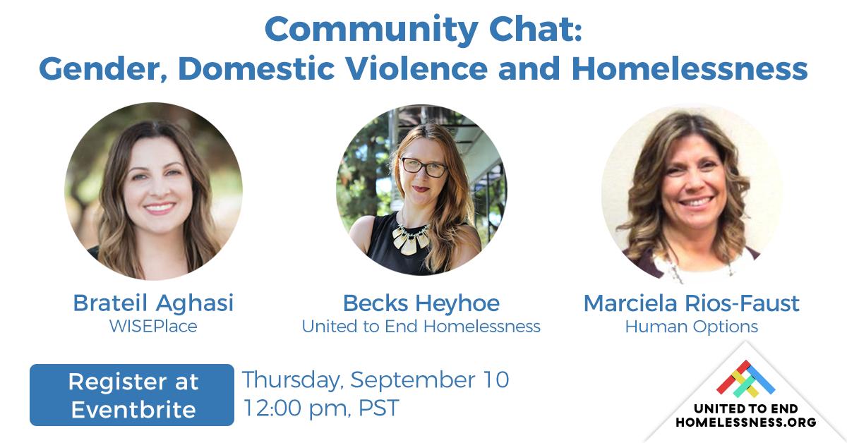 WISEPlace's tweet photo. Our very own #WISEPlace CEO @BrateilAghasi joins Becks Heyhoe of @unitedtoendhomelessness and Marcielo Rios-Faust of @HumanOptions to discuss Gender, Domestic Violence & Homelessness on Sept. 10 @ 12pm.
Please RSVP here: https://t.co/Uxoy0fkSuV #EndHomelessnessOC https://t.co/KAlCHps31S