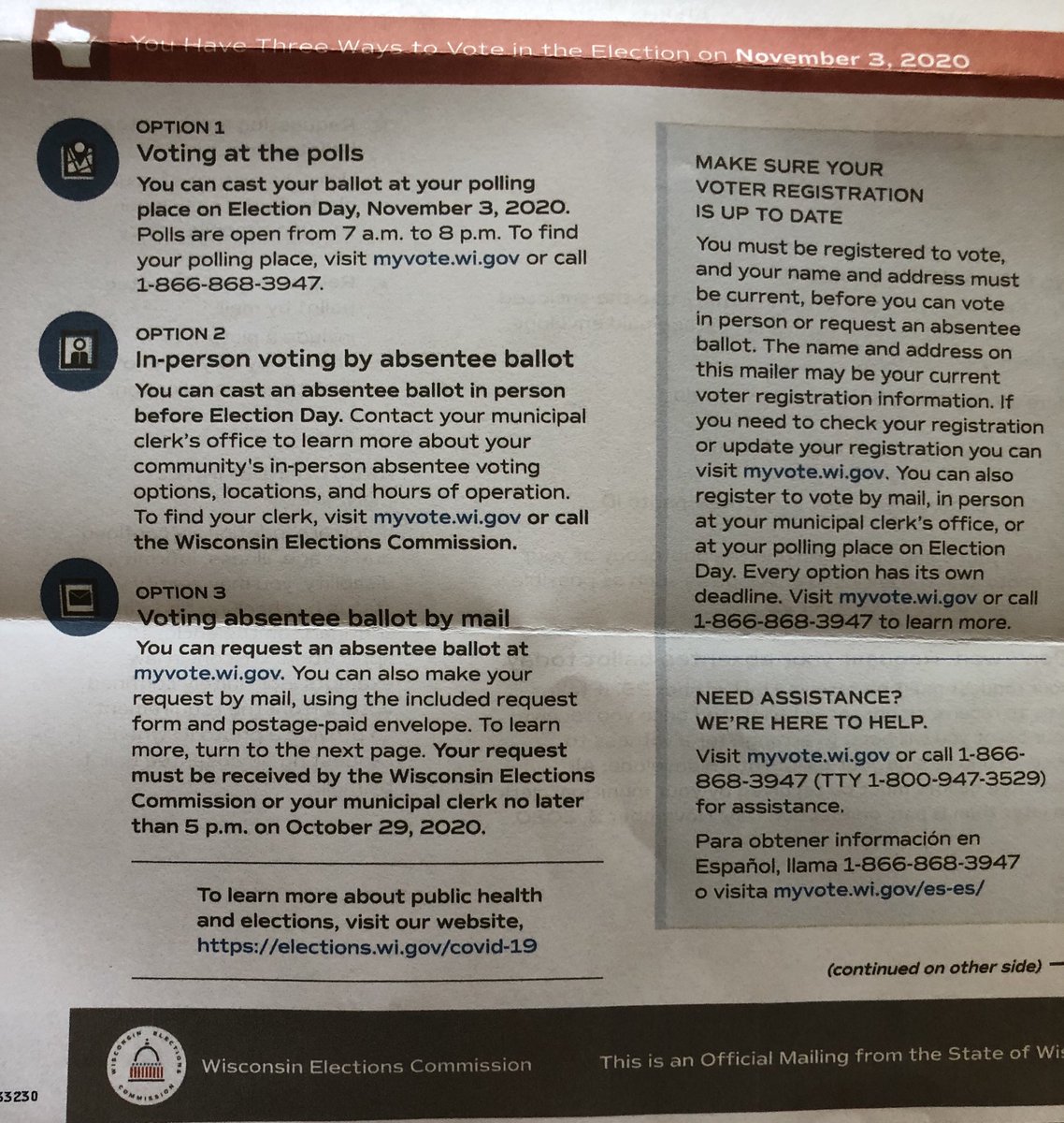 .⁦<a href="/WI_Elections/">Wisconsin Elections</a>⁩’ absentee ballot applications are landing in mailboxes this week.

The state commission sent them to nearly all registered voters.