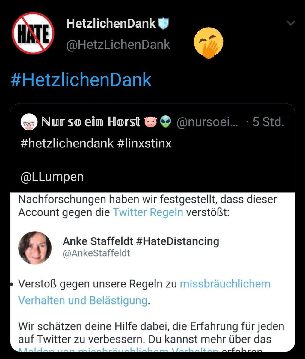Trinchen312's tweet photo. 😂😂 Achtet darauf, wer die Meldung mit Kommentar retweetet hat 😅

#hatedistancing 😎 https://t.co/XxiAFffsgY