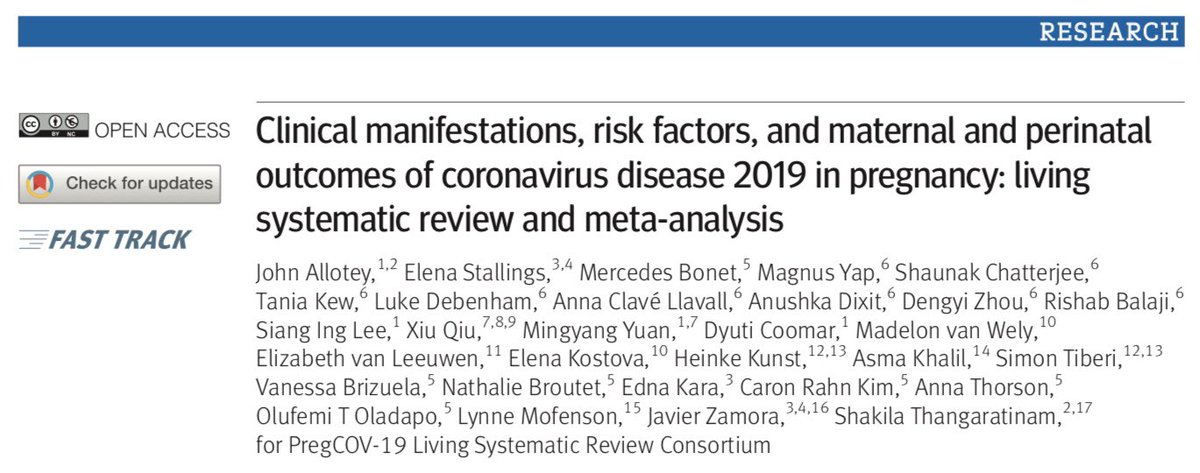 So honoured to have the chance to help with this living systematic review over the summer looking at COVID-19 in pregnancy #PregCOVLSR. Such an opportunity to work with an amazing team and to see it published online <a href="/bmj_latest/">The BMJ</a> 

bmj.com/content/370/bm…
