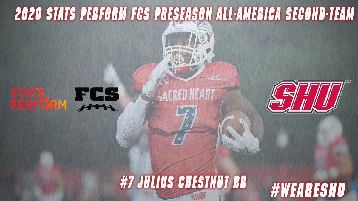 🏈🏅📰: CONGRATS to @SHU__Football running back Julius Chestnut on being named to the 2020 @FCS_STATS Preseason All-America Second Team! #WeAreSHU

🔗: shubigred.com/x/2ioxj