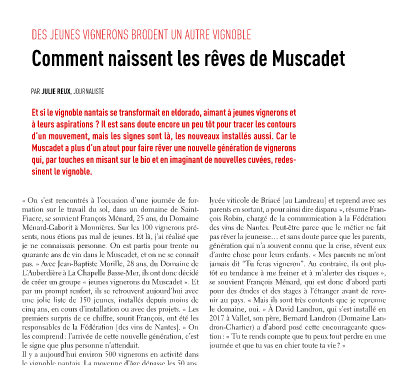 Les vendanges ont débuté mercredi dernier dans le vignoble, avec un millésime prometteur ! Pour tout savoir sur ce vignoble qui change, lisez le dossier du n°75 de la revue, avec (entre autres) un texte de Julie Reux sur les jeunes vignerons. En vente en librairies (144p., 12€)
