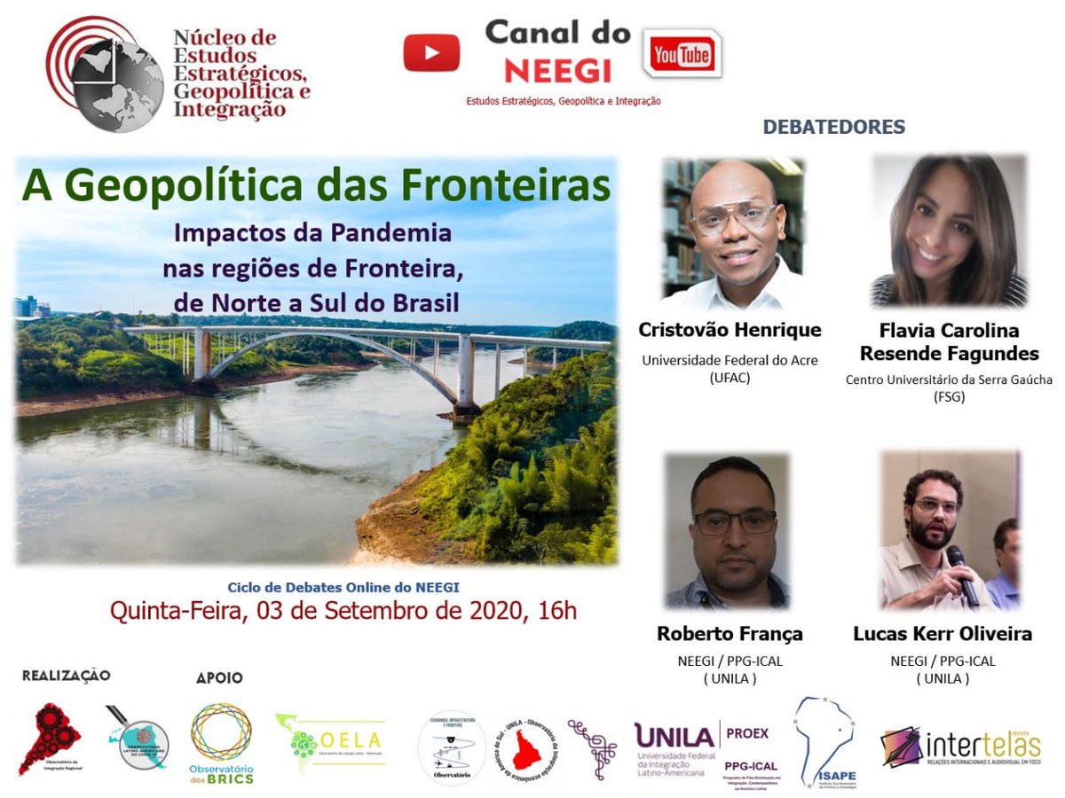 ObsEnergiaUNILA's tweet photo. Nesta semana, dia 03.09 tem live do NEEGI! 💻🎞
📖
Contamos com a presença do Prof. Dr. Cristóvão Henrique, professor da Universidade Federal do Acre (UFAC), da Professora Dr. Flávia Carolina Resende Fagundes do Centro Universitário da Serra Gaúcha (FSG), do https://t.co/YDw3dBiBAb