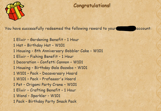 DestinyRain808's tweet image. Wowwww! The gift list is insane! Thanks @Wizard101 !
wizard101.com/game/12th-birt…