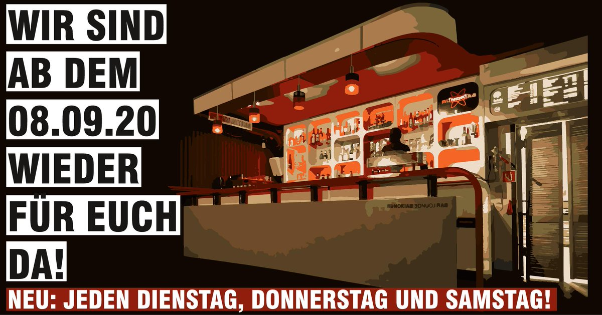 JuKuFa's tweet photo. Hey Leute,
die Sommerpause ist vorbei und das Baikonur hat endlich wieder auf!  🍹 
Am Dienstag den 08.09.2020 öffnen wir wieder unsere Türen für euch.
Dienstag und Donnerstag findet wie gewohnt ab 20 Uhr der Barbetrieb statt. Natürlich unter Hygienebestimmungen. 😷 https://t.co/n6PdFn4WuV