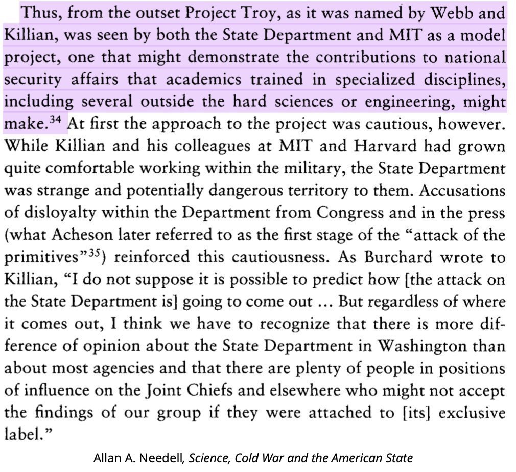 Killian's influential role in shaping the direction of the US PSYOPS program can't be overstated. He served as academic director of Project Troy (a name he coined), from which the Psychological Strategy Board and CENIS (a major CIA research front at MIT) emerged. 7/