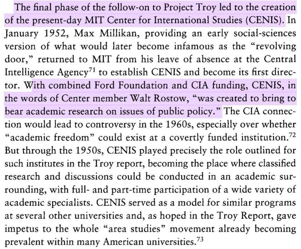 Killian's influential role in shaping the direction of the US PSYOPS program can't be overstated. He served as academic director of Project Troy (a name he coined), from which the Psychological Strategy Board and CENIS (a major CIA research front at MIT) emerged. 7/