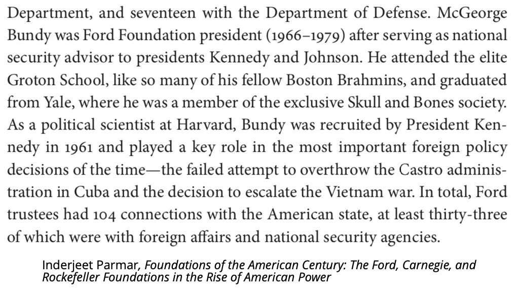 2. This union of devils at the innocuously named CPB is just one example of COIN specialists entering the TV mix in this period.Fresh off of war crimes in Vietnam, McGeorge Bundy, an architect of the war, was hand-picked by John McCloy to head the Ford Foundation in '66. 11/