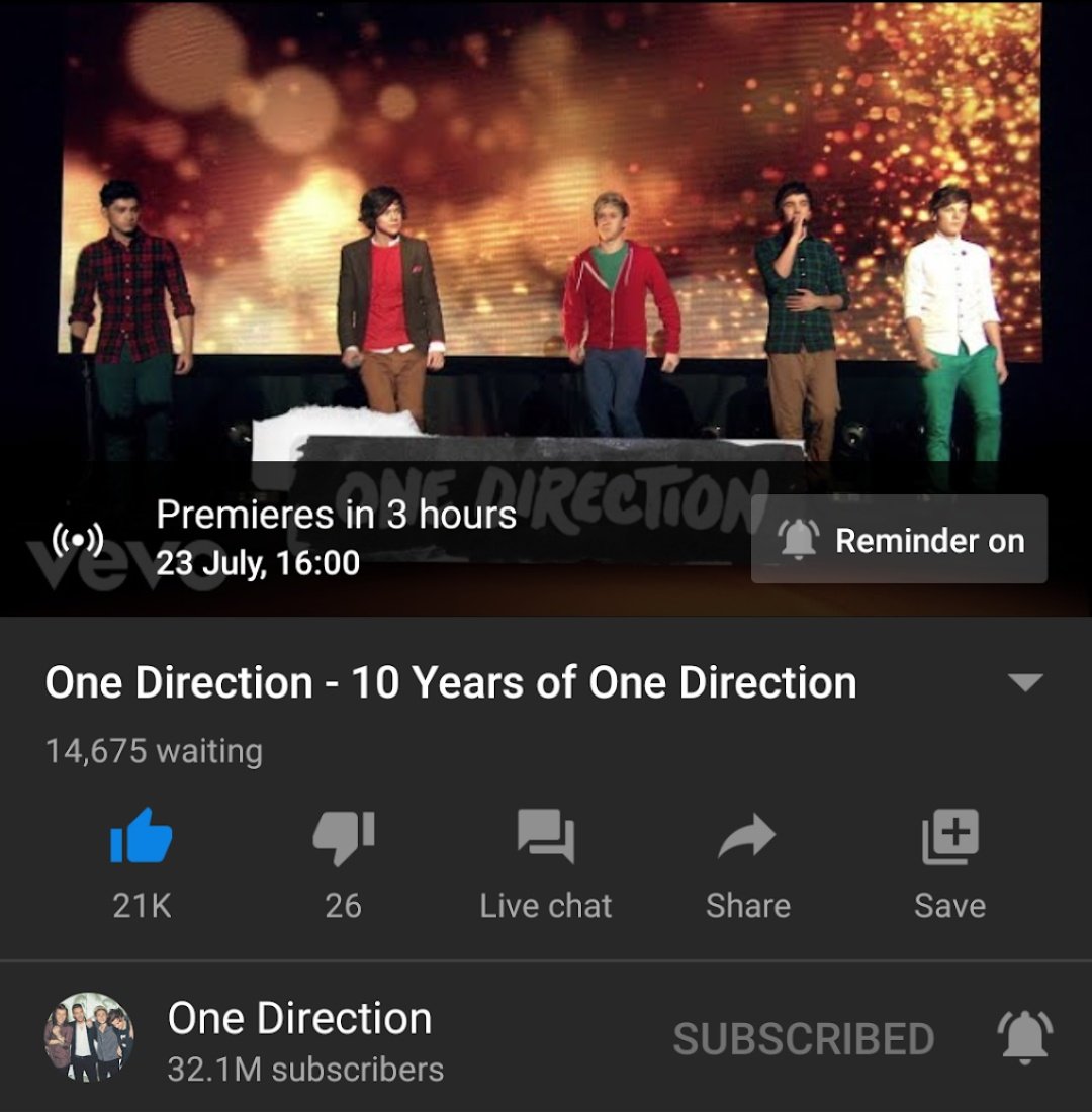 at midday, 10 years of one direction video on YouTube was sent and at 4:00 PM bst this premiered with over a million people watching. IM NOT OKAY started trending in the UK.
