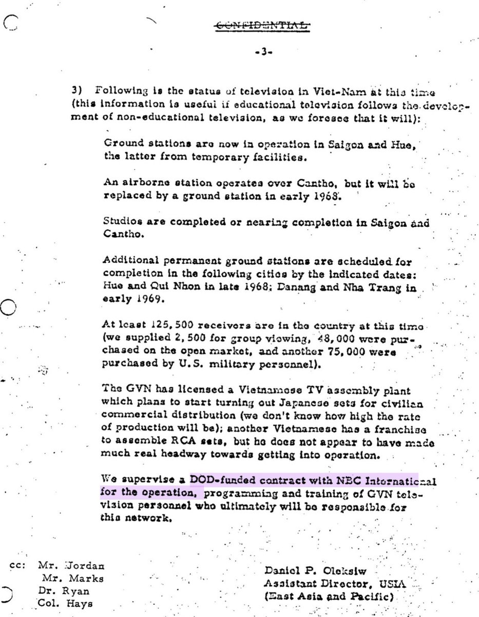 Coincidentally, during the early part of Bundy's Ford Foundation tenure, his brother William Bundy, a career CIA officer serving as Assistant Secretary of State, was overseeing Zorthian's TV pacification program in Vietnam. 13/ https://twitter.com/paulkleinfancam/status/1288142270454280193