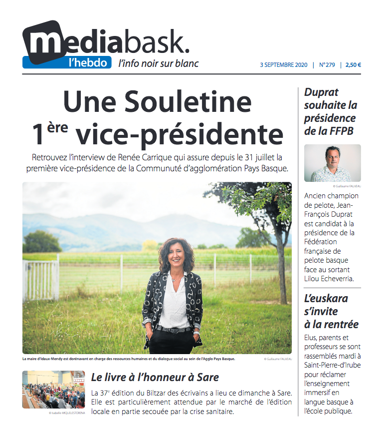 ANTTONETXEBERRI's tweet image. Voici la UNE de l&apos;hebdomadaire Mediabask de ce jeudi 3 septembre dont les pages viennent d&apos;être envoyées à la rotative. A retrouver ce jeudi dans votre boite aux lettres pour vous qui êtes abonné(e). Pour les autres, il sera chez votre marchand de journaux #BonneLecture