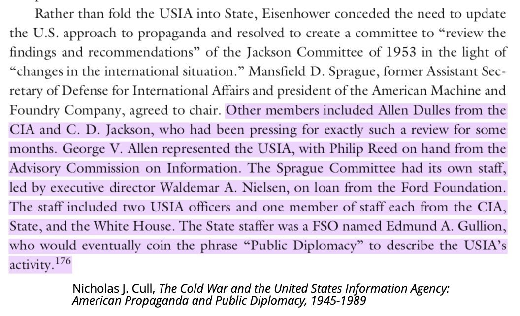 As a a consultant to the Sprague Committee, Pool was inducted into the inner circle of the psychological warfare elite: among them Allen Dulles and CD Jackson. 24/