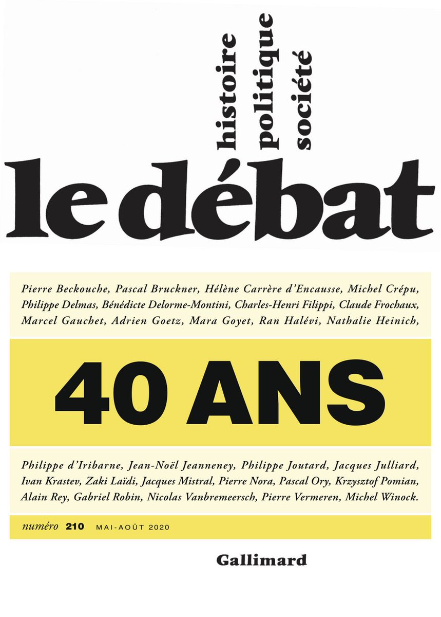 Le Débat, la revue fondée par Pierre Nora et Marcel Gauchet sort son dernier numéro, pour son 40è anniversaire. J’ai eu l’honneur d’y écrire un article. L’occasion d’un thread - très personnel - sur cette revue, les revues.