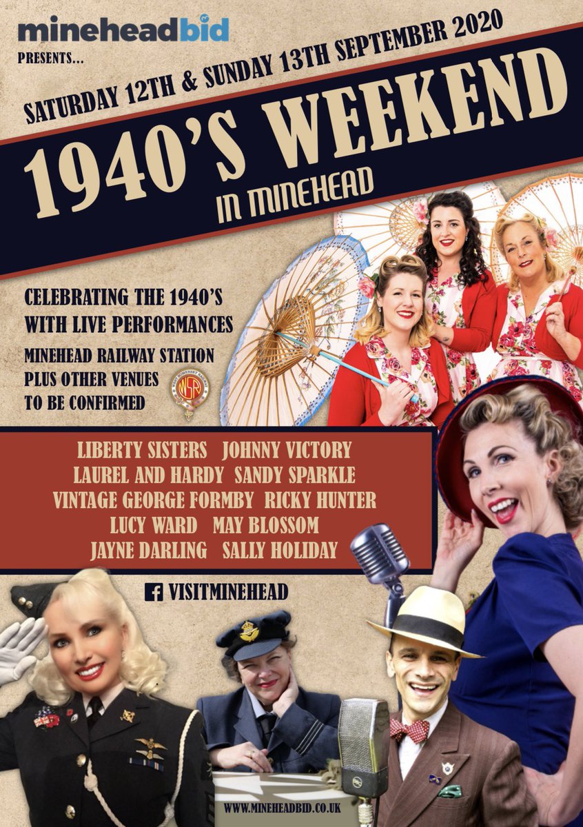 Take a musical trip down memory lane at Minehead’s fabulous 1940’s weekend, taking place on 12th and 13th of September.  🎶  

#WeAreMinehead #1940s #vintageweekend