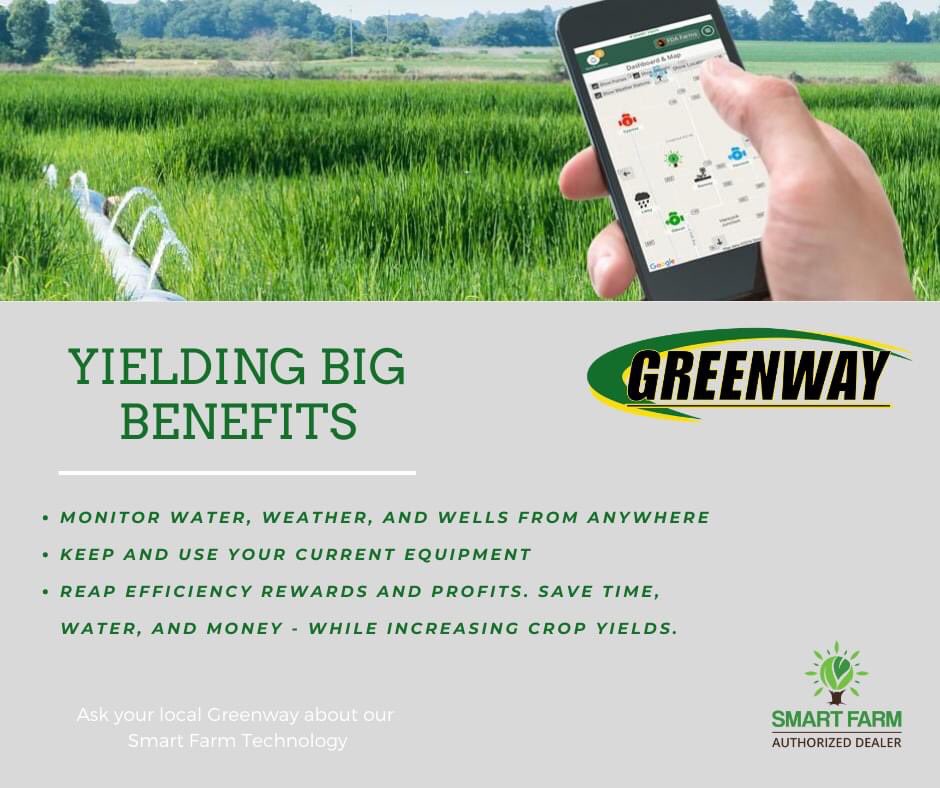 GoGreenwayEquip's tweet photo. Automated water management allows you to save time, water, and money. With Smart Farm Technology, the days of driving to each pump amidst a downpour are over. 

Discover new water management technology at Greenway! 

https://t.co/eSDjnSrJ9x https://t.co/GjLpUrETVm