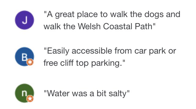 Best review of a beach ever: ‘water was a bit salty’ #Manorbier #Pembrokeshire