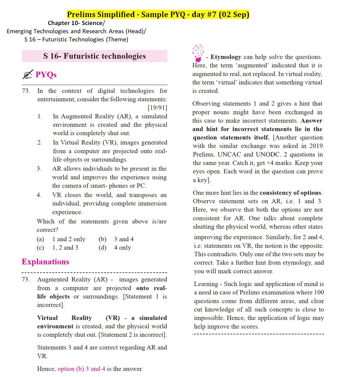 ifs_saurabh's tweet photo. Prelims Simplified Sample PYQ - day #7 (02 Sep) 

1 PYQ from each subject completed.  

For released PYQs in the series visit https://t.co/bsIRaOV1Sx

To buy the book https://t.co/53p5gWf2If

#prelimssimplified #structuredthinking #intelligentguessing https://t.co/LsRNpWVDvD
