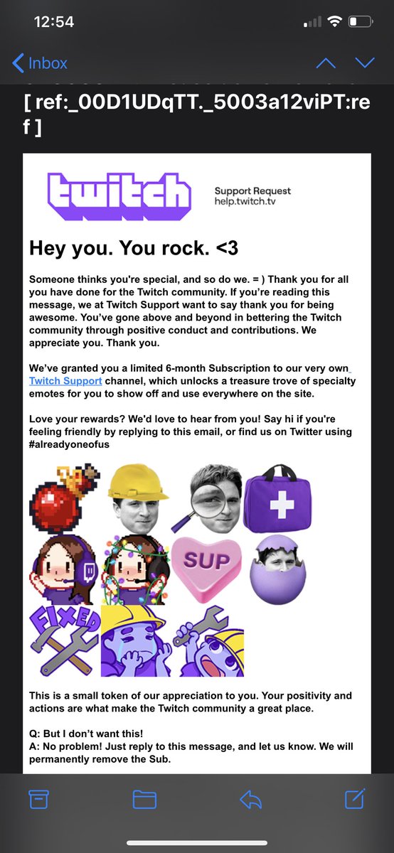 TheOnlyLettuce's tweet photo. Well thank you very much!! I appreciate this so much it was out of nowhere! I’m sure others received this❤️😃so many amazing people in the community❤️ @TwitchSupport #alreadyoneofus https://t.co/I0ySLt9X1l