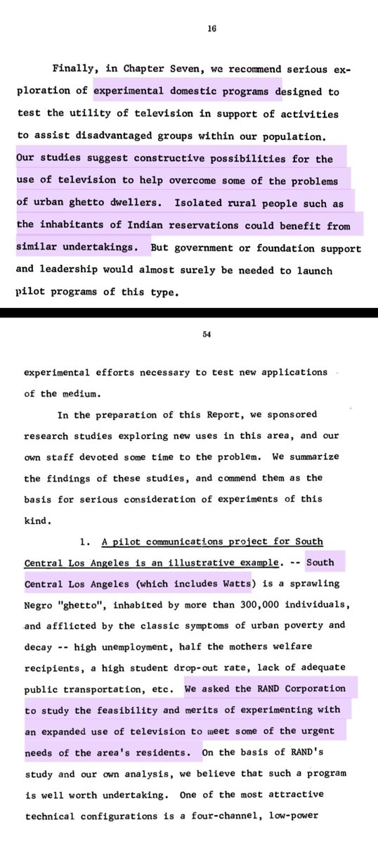 From LBJ's comms Task Force on the "constructive possibilities" of TV for "ghetto dwellers"; to Bundy's mission at Ford to "do something" about race relations through TV; to Pace's riot control hopes for CPB; there's no mistaking what gathered these men around the tube. 37/