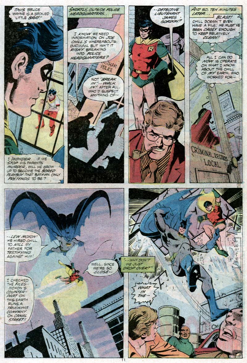 Batman finds the Waynes, and Dick wonder does Batman need his origin? This world needs heroes, and if they stop the murder Batman can't exist? Can he? No he can't right?