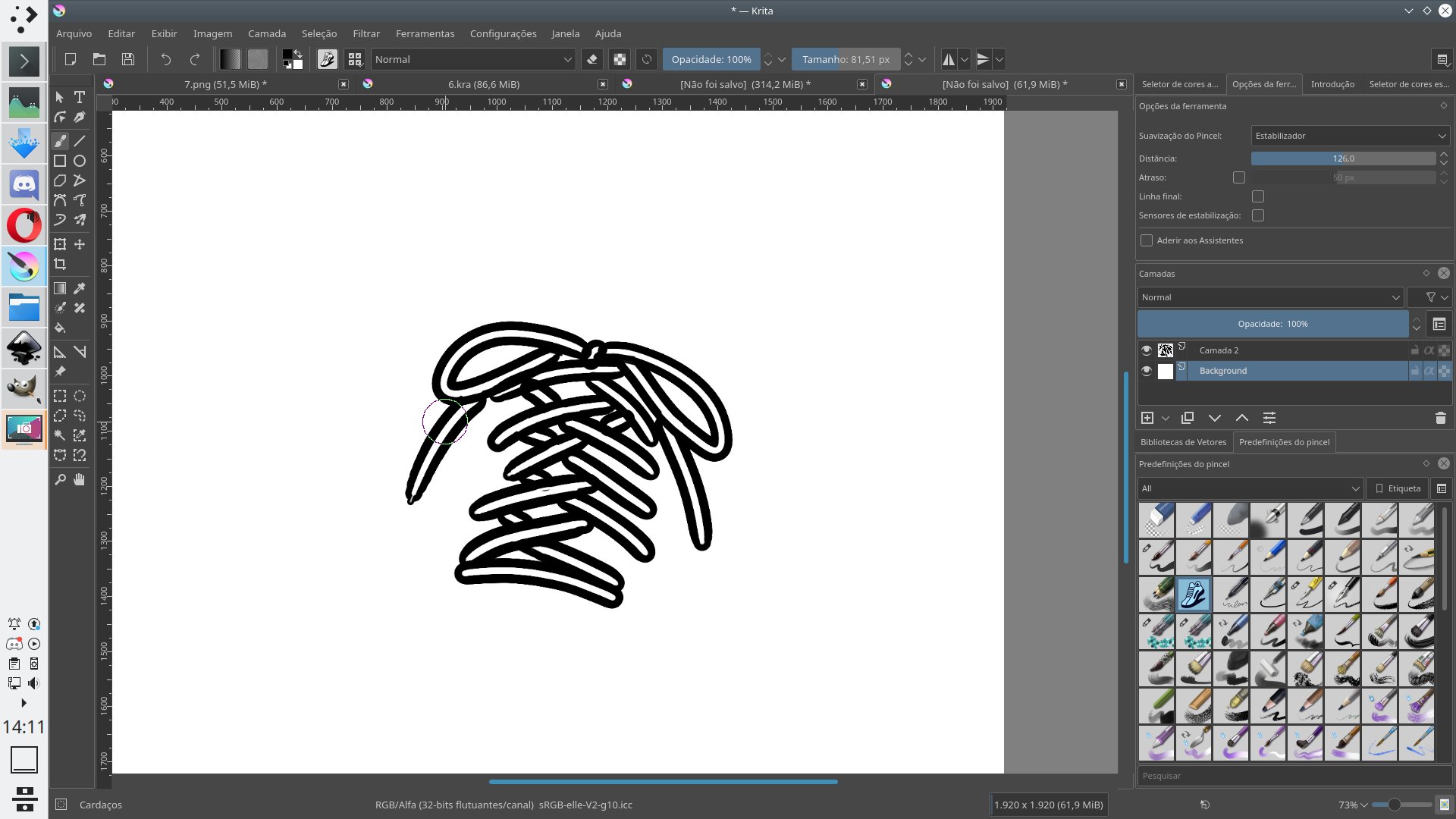 Aderek ALWAYS OPEN) on Twitter "Shoelace brush for Krita