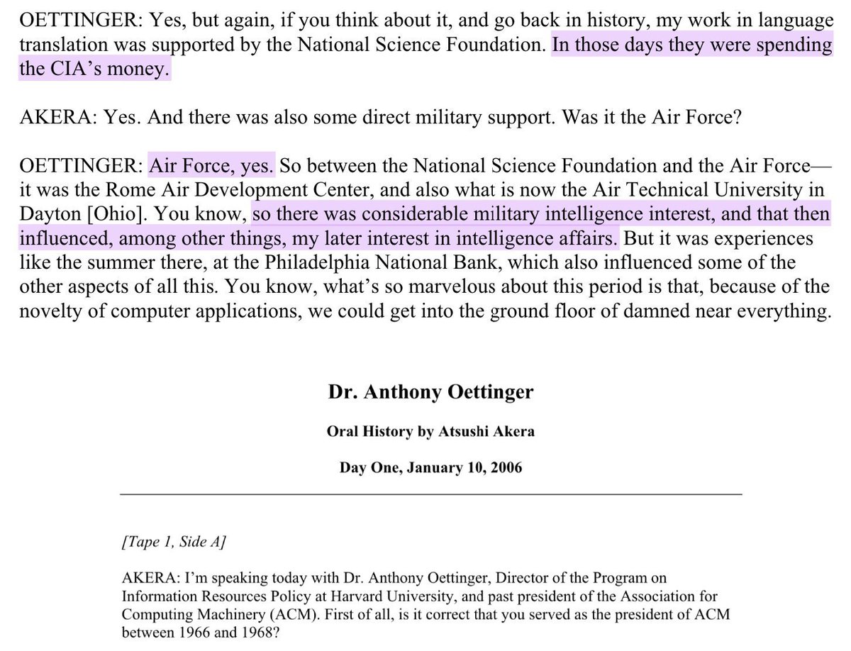 It's also unsurprising that a career-long CIA and intel advisor, Anthony Oettinger, would invite Paul Klein (a NBC VP on sabbatical, moonlighting as a consultant for Ford Foundation, CTW, CPB) to participate in an urban pacification seminar featuring RAND/MITRE agents. 45/