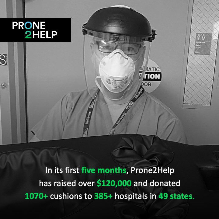 Prone2Help's tweet image. As of today, #Prone2Help is over 385 hospitals strong💪🏼. Donate today to help us reach the medical professionals that need our cushions most! #proning #COVID19