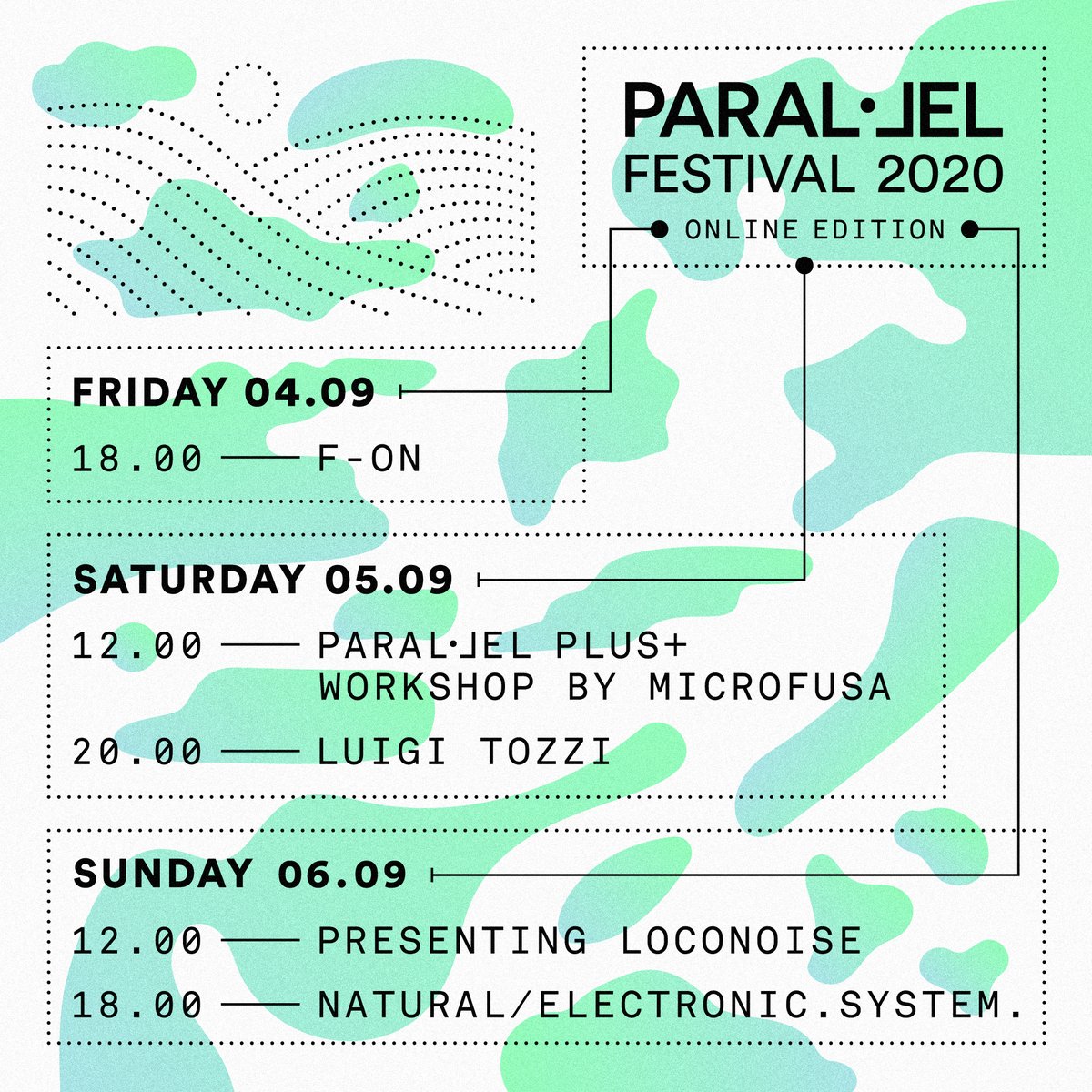 ParallelFest's tweet photo. Thanks to @microFusa for joining us one more time with the workshops of 👩‍🏫 Paral·lel Plus+ 👩‍🏫, where this year @loconoise will also be part of them.

Will be sharing all the different sets &amp; workshops at allocated times👇

🎨 Artwork by @midgar_records #ParallelFestival2020 https://t.co/6zTi413a1g
