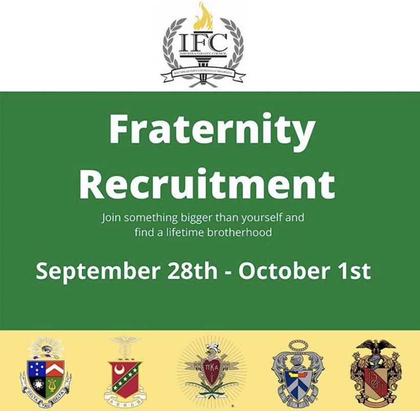 Interested in getting more involved on campus? Look no further, the Fall 2020 recruitment link is LIVE!  Visit linktr.ee/Southeasternose and find out how you can make a difference on campus. #GOGREEK #LionUp