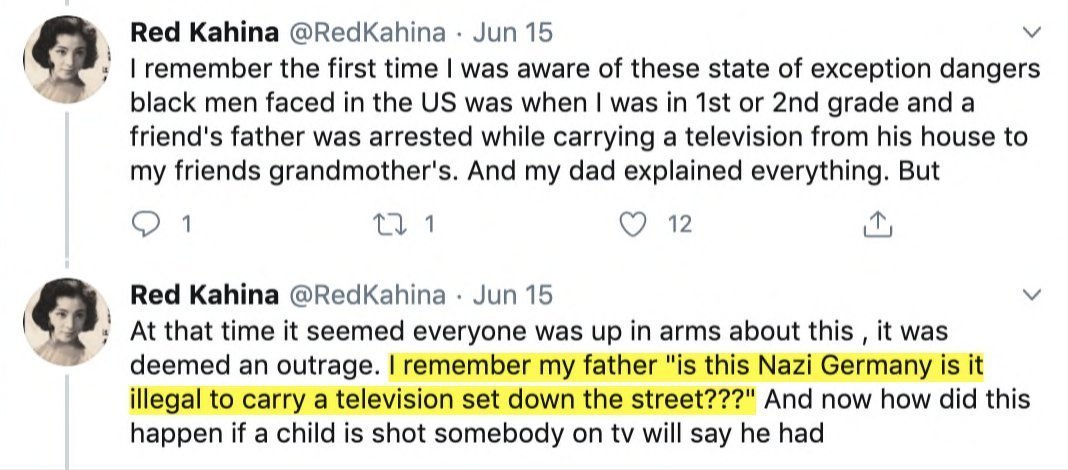 Not long after 58k Army/Nat. Guard troops had put down the riots, Klein indulged in some nasty dog-whistling in an AP piece syndicated nationwide. Arguing against the idea that TV is only for the poor, he quipped:"Don't we see *them* carrying sets out of the store windows?" 52/