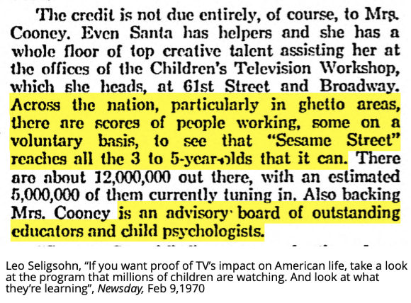 Children's programming was a centerpiece in RAND's TV blueprint for "urban pacification", and they saw their partners at CTW as a promising prototype.Klein provided surveillance on "the habits of the ghetto dwellers" to aid inner city penetration. 54/ https://twitter.com/paulkleinfancam/status/1291774269173706760