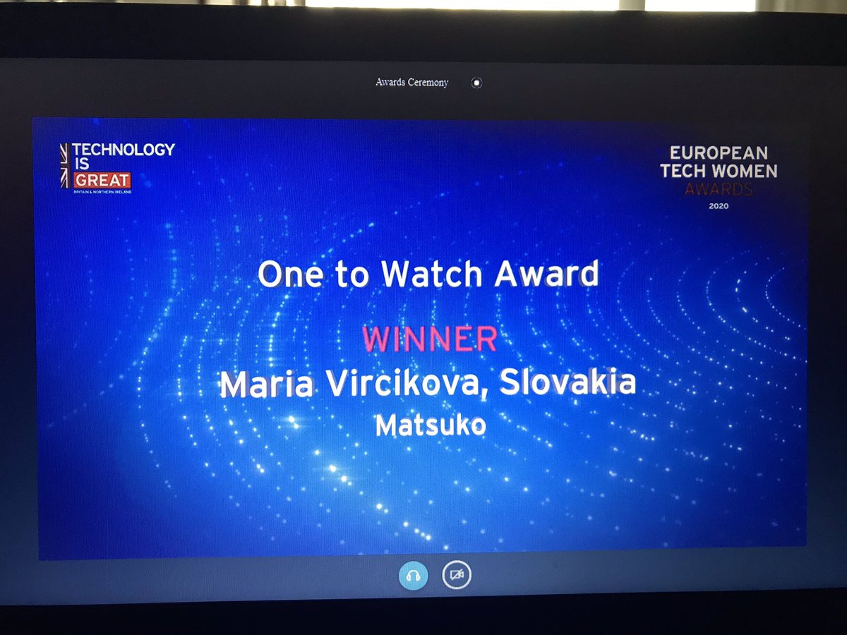 IvanaWinbladh's tweet photo. Very exciting to watch DIT European Tech Women Awards ceremony tonight and seeing two inspiring Slovak women receiving awards. Congratulations to both! #TechWomen #LondonTechWeek @UKinSlovakia https://t.co/TcIMtjvgIL
