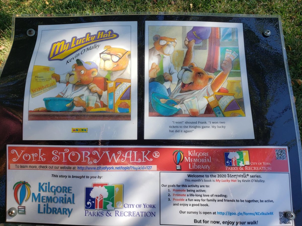 York_ParkandRec's tweet photo. New Storywalk book out just in time for Bike at Night! #YPR #YorkParksAndRec https://t.co/ke5ygnC2gS