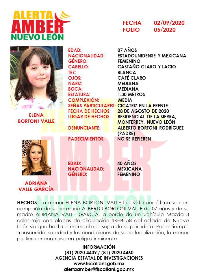 FiscaliaNL's tweet photo. Compartimos esta Alerta Amber de los menores Roberto y Elena, de apellidos Bortoni Valle. ¡Ayúdanos a encontrarlos! https://t.co/KIqg2PlSaA