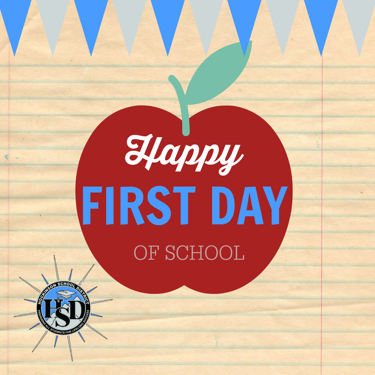 Happy first day of school! Share your first day photo's with us by emailing them to jenny.ristau@hocksd.org and we will post them on FB.