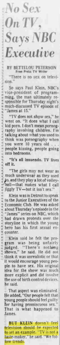 Whether it was his filth programming or the tube-addicted rubes he spoke so contemptuously about, Klein's message was the same: he was merely holding a mirror up to America, giving the people what they already want, describing them as they already are. 65/