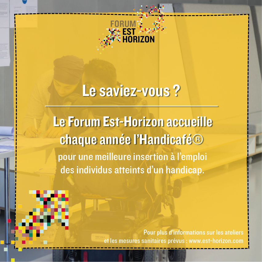 Le Forum Est Horizon c'est aussi un #Handicafé pour favoriser les échanges.
#FEH19Nov20
----

Ceux qui décrochent un job se sont inscrits sur notre site web, alors n'hésitez plus : est-horizon.com