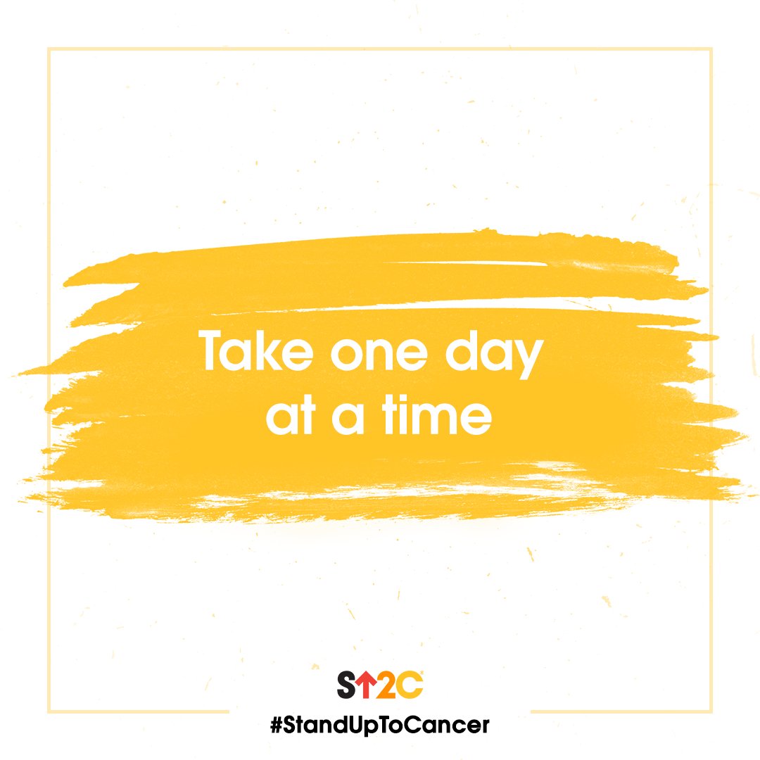 SU2C's tweet photo. We know some days may be harder than others. This is your reminder to take one day at a time. 💛 #StandUpToCancer #WednesdayWisdom https://t.co/KZn9OV9zZt
