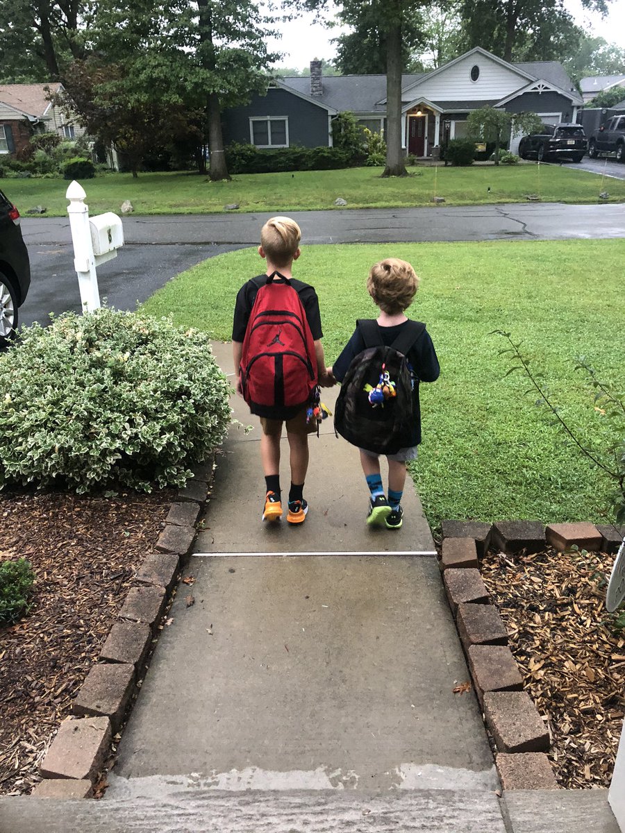 The smiles on their faces say it all. These 2 were SO ready to be back with their wonderful teachers and friends today. Thank you Mrs. Galliano &amp; <a href="/julieannebudd/">Julie Budd</a> for all of your hard work! We’ve got this 💪🏻 #peqpantherstrong #pantherstrongdl