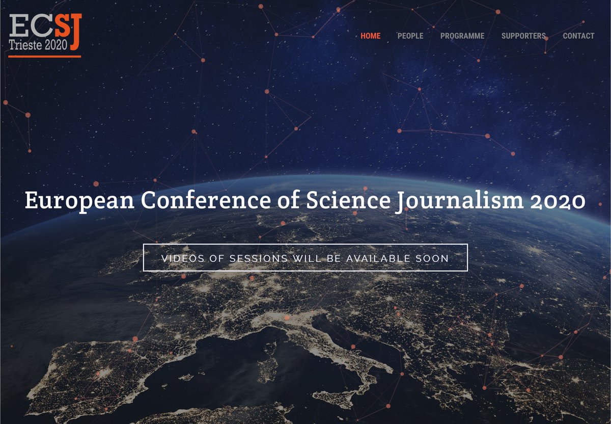Videos of sessions of #ECSJ2020 #European #Conference of #sciencejournalism will be available soon on ecsj2020.eu  #journalism #COVID__19 #sciencepolicy #AI #VR #Amazon #uncertainty #democracy @sciwritersitaly @eurofsj
