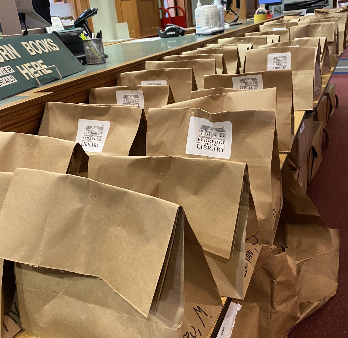 EldredgeLibrary's tweet photo. Here’s a shout out to our staff for filling between 100 and 300+ requests for materials each day! We have the best staff and community of readers @EldredgeLibrary #shamelesspromotionmonth #chathamreads https://t.co/MZYx50HPOH
