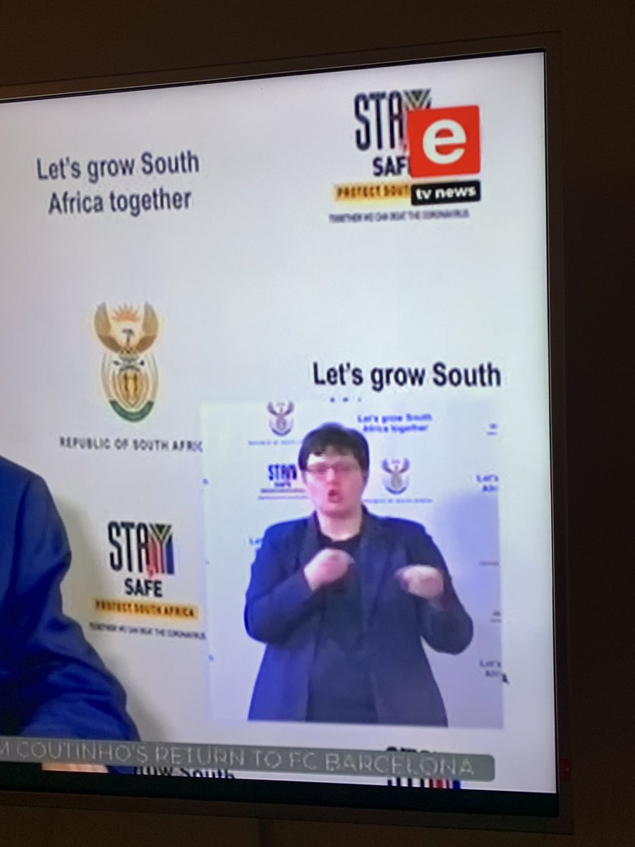 newhoudt's tweet image. @JacksonMthembu_ @PresidencyZA @SABC_2 pls put plain background behind SASLI. Background should be plain and not with too many writings. It will make it easier not only for deaf viewers but also for deafblind people. @DeafsaInfo #accessibility #sasli 🙏🏼