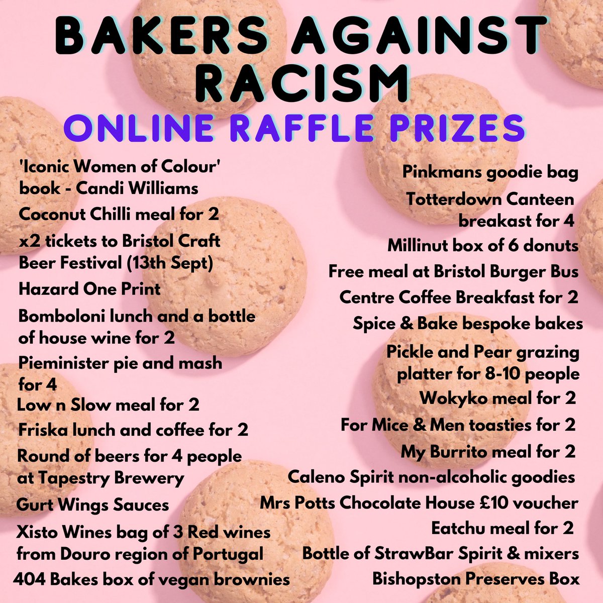 Some incredible Bristol businesses selling and donating prizes to Bristol Bakers Against Racism this weekend. Please buy a cake if you are able, or a £5 donation to the Go Fund Me automatically enters you into the raffle! 🧁
gofundme.com/f/bristol-bake…