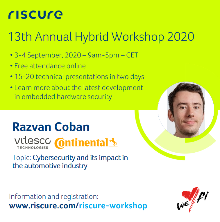 Riscure's tweet photo. Are you ready to ride with #Riscure? 

Don't miss out on Razvan Coban's breakdown of automotive cybersecurity at our 13th Annual Workshop, starting tomorrow! 

We're counting down the hours, are you? 

Click to register: https://t.co/Y1sKG3Cj8R https://t.co/c4pIZhWfUK